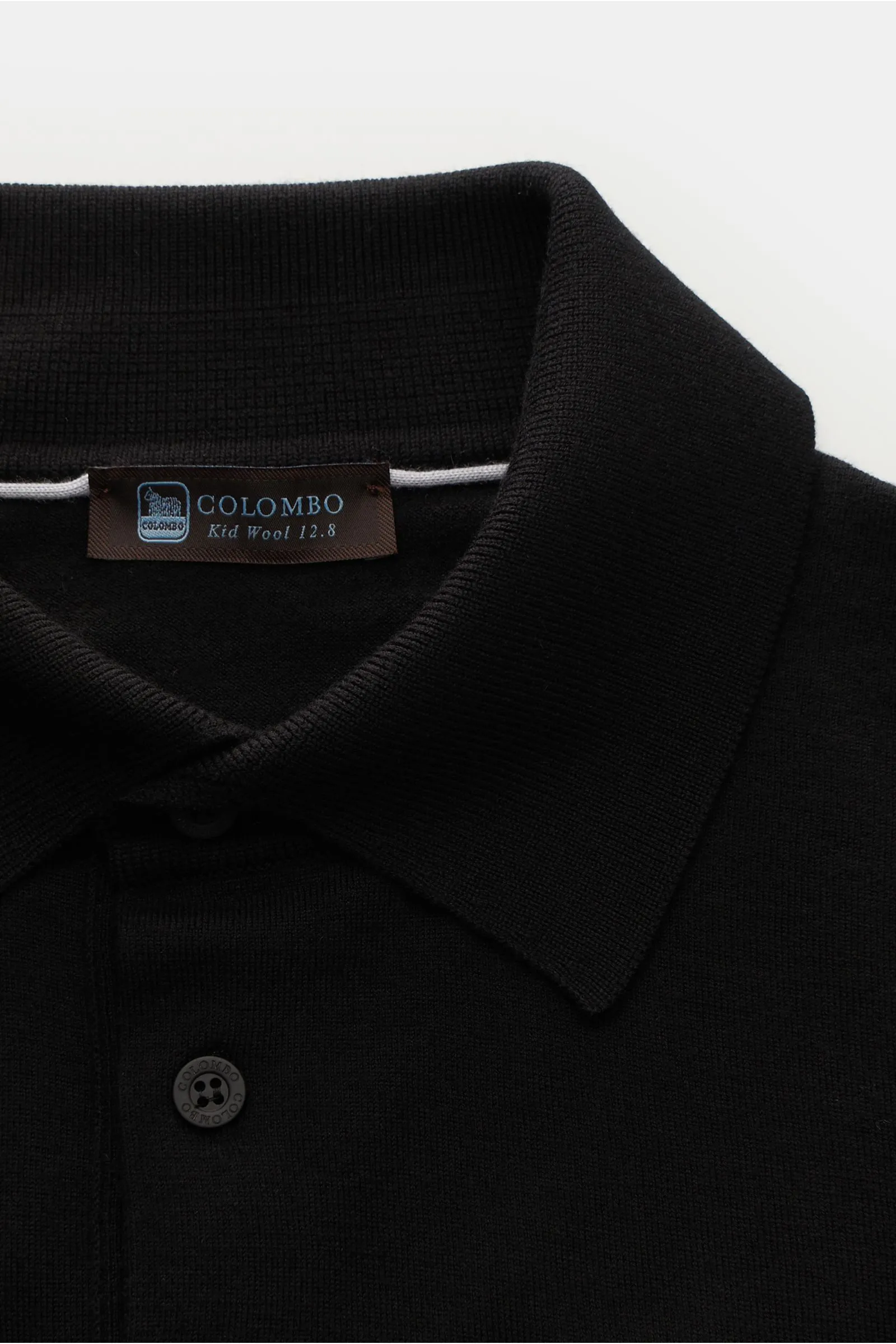 COLOMBO merino knit polo black