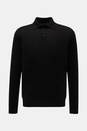 COLOMBO merino knit polo black