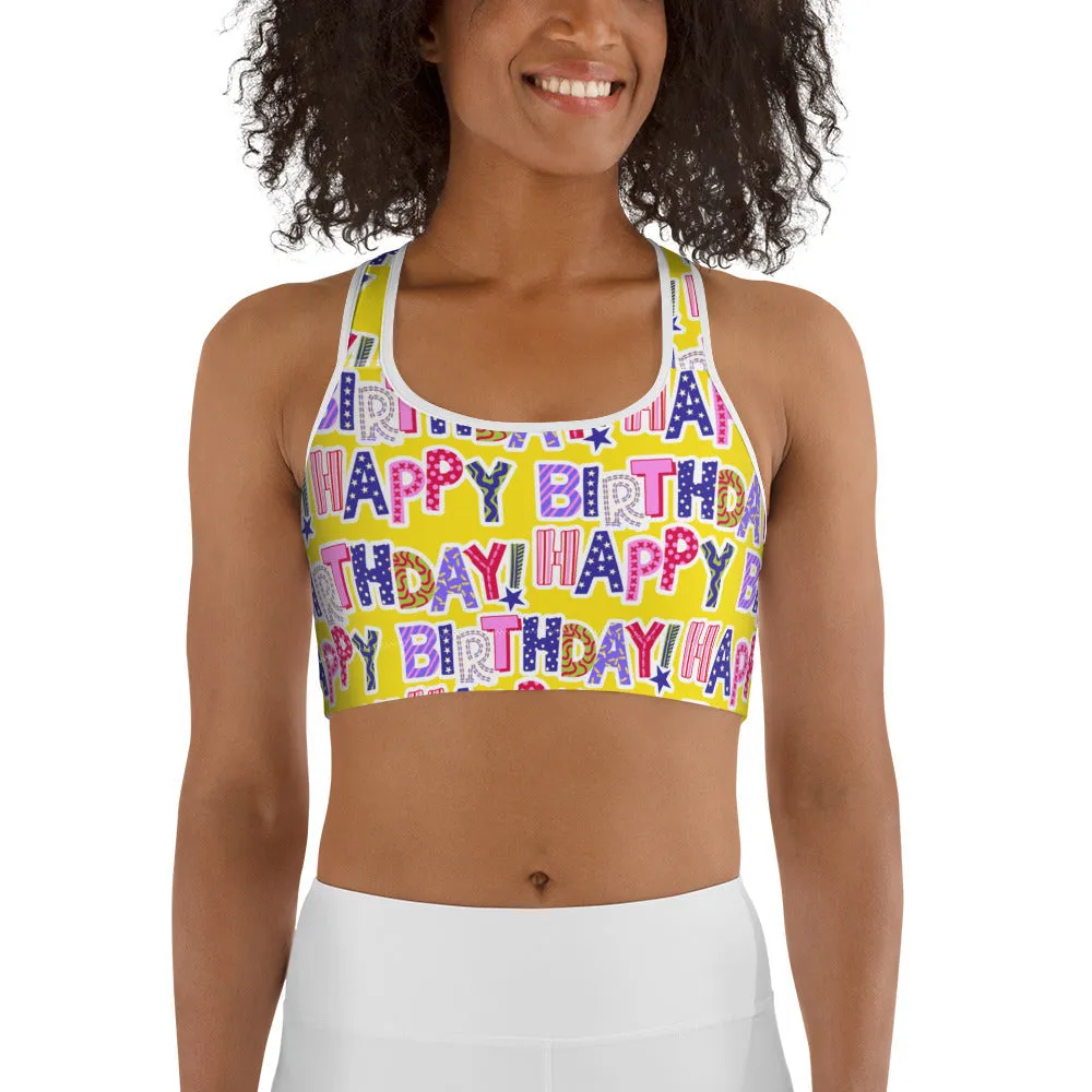 Colorful Birthday Sports Bra