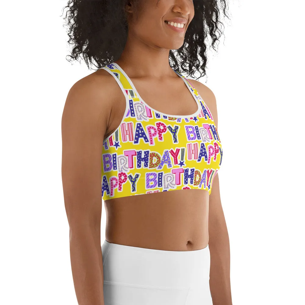 Colorful Birthday Sports Bra