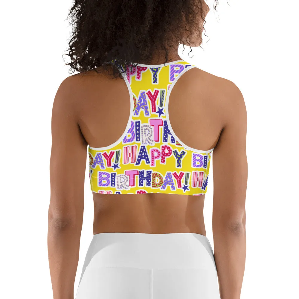 Colorful Birthday Sports Bra