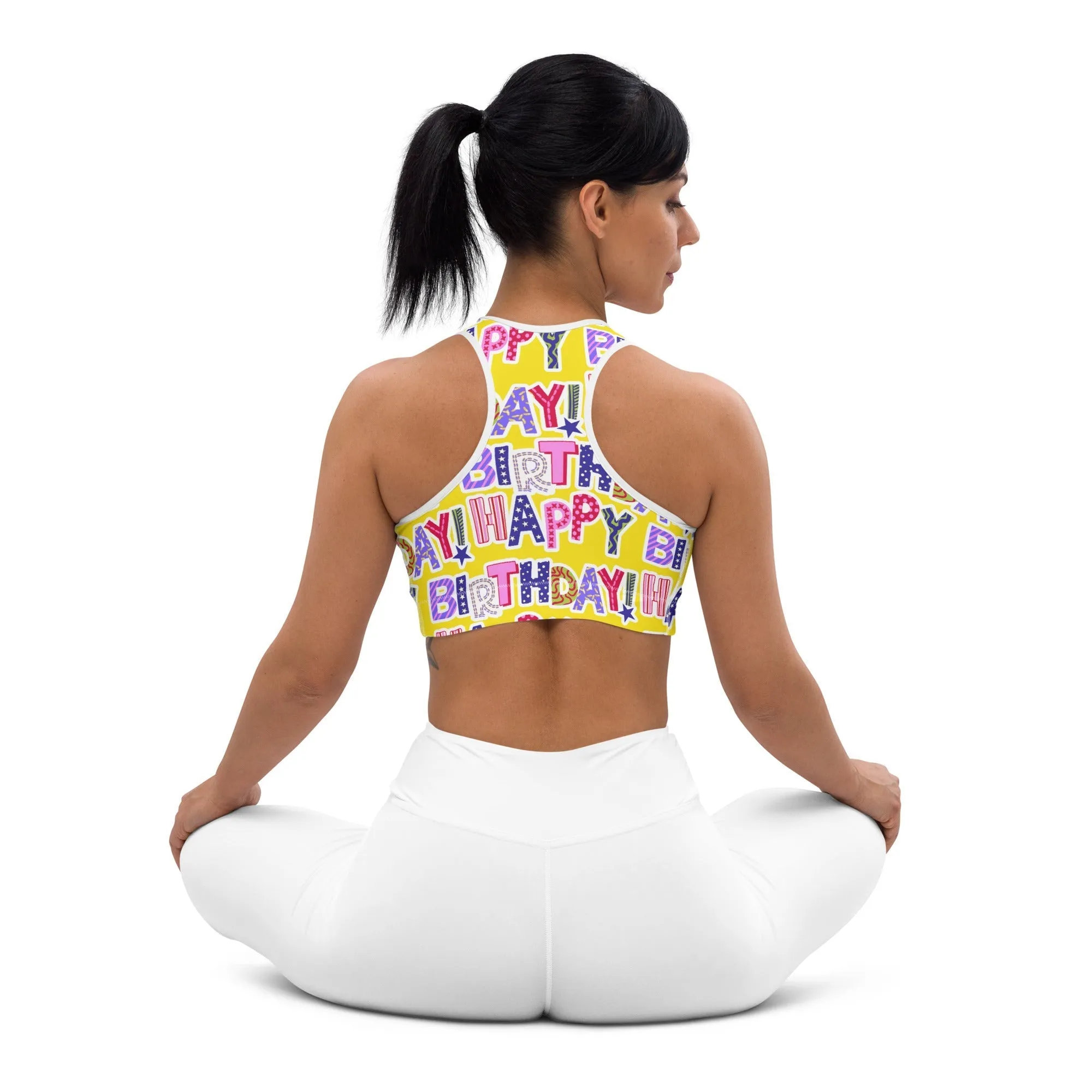 Colorful Birthday Sports Bra