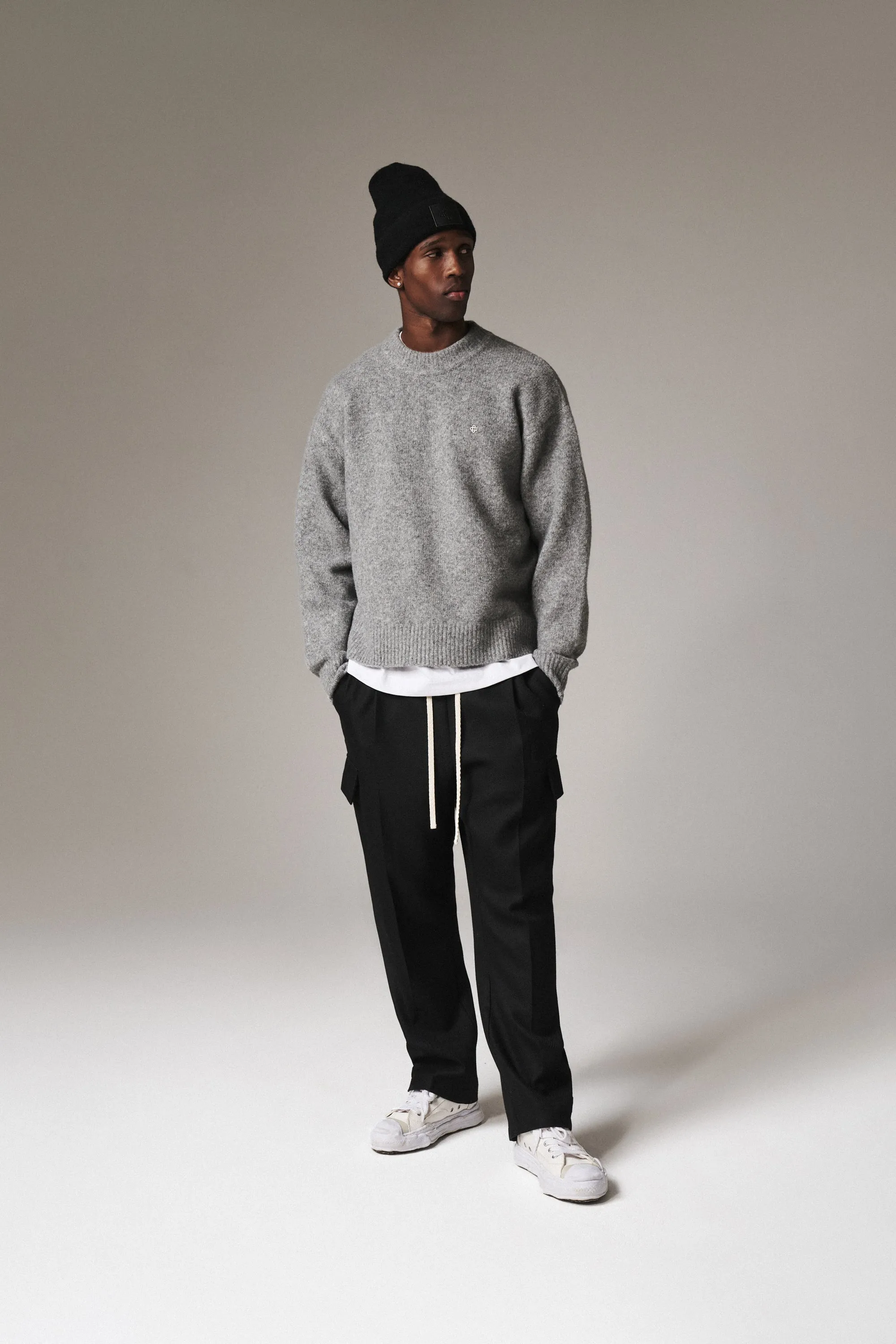 COPYRIGHT BRUSHED KNIT JUMPER - GREY MARL