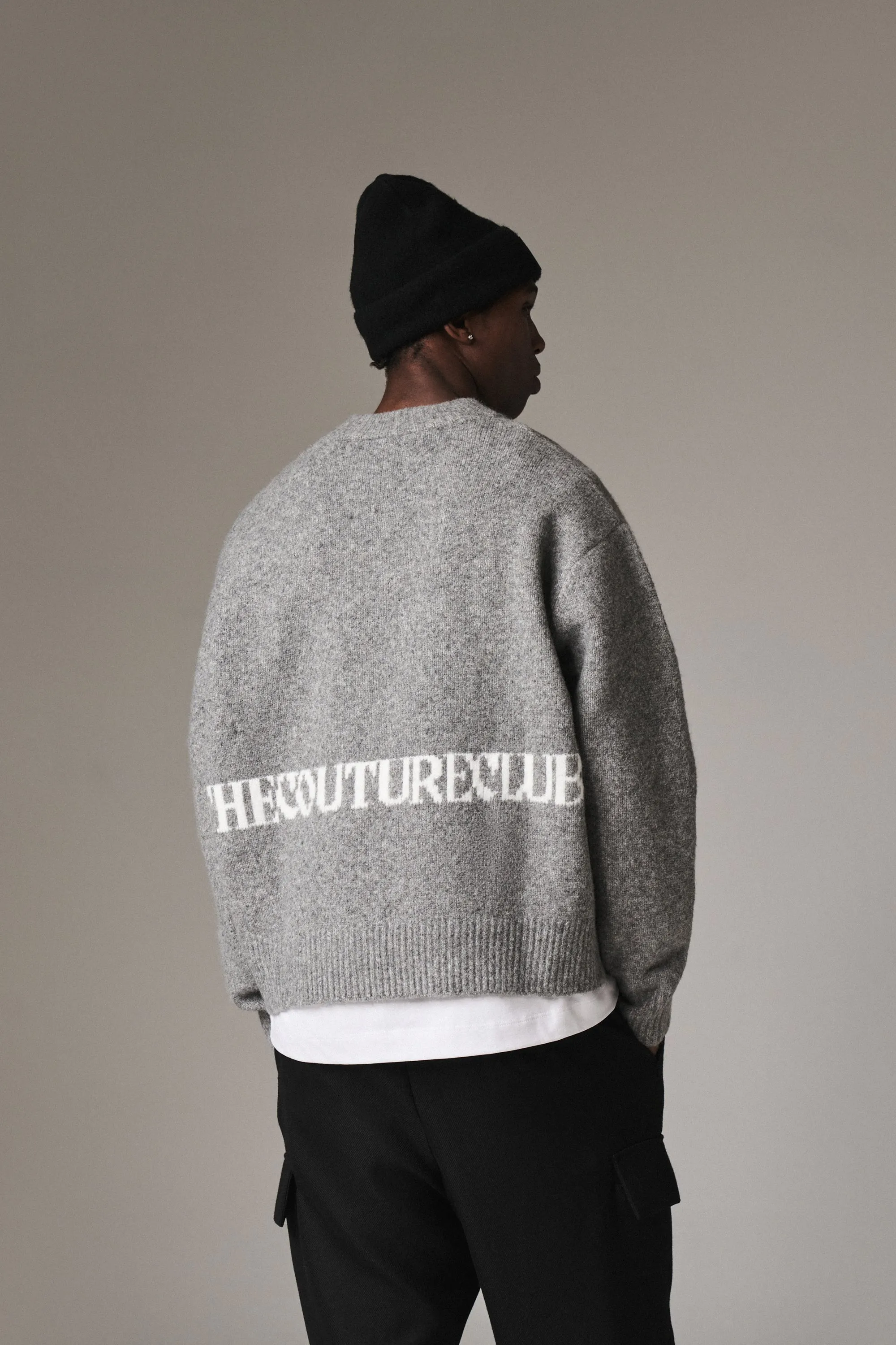 COPYRIGHT BRUSHED KNIT JUMPER - GREY MARL