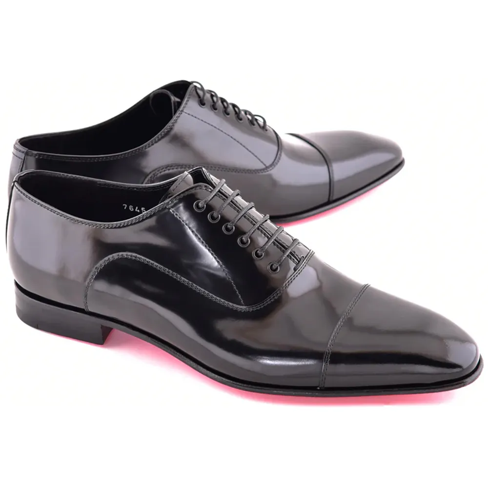 Corrente Patent Cap Toe Oxfords Black