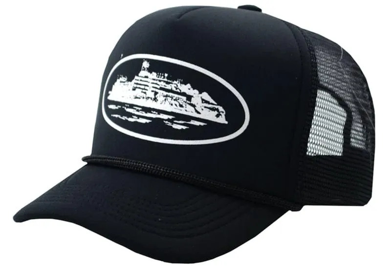 Corteiz Alcatraz Trucker Hat Black