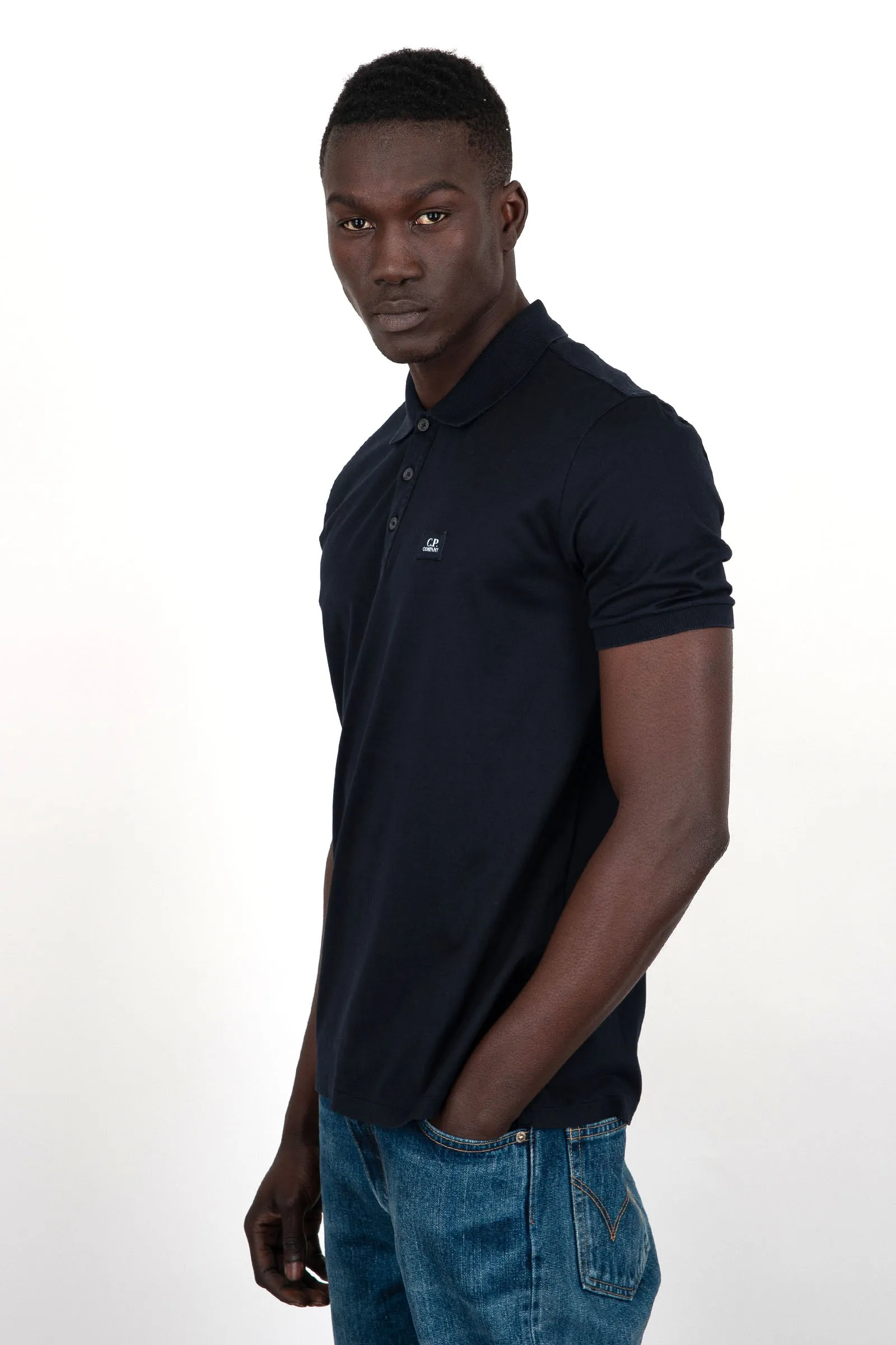 C.P. Company Dark Blue 70-2 Cotton Jersey Polo