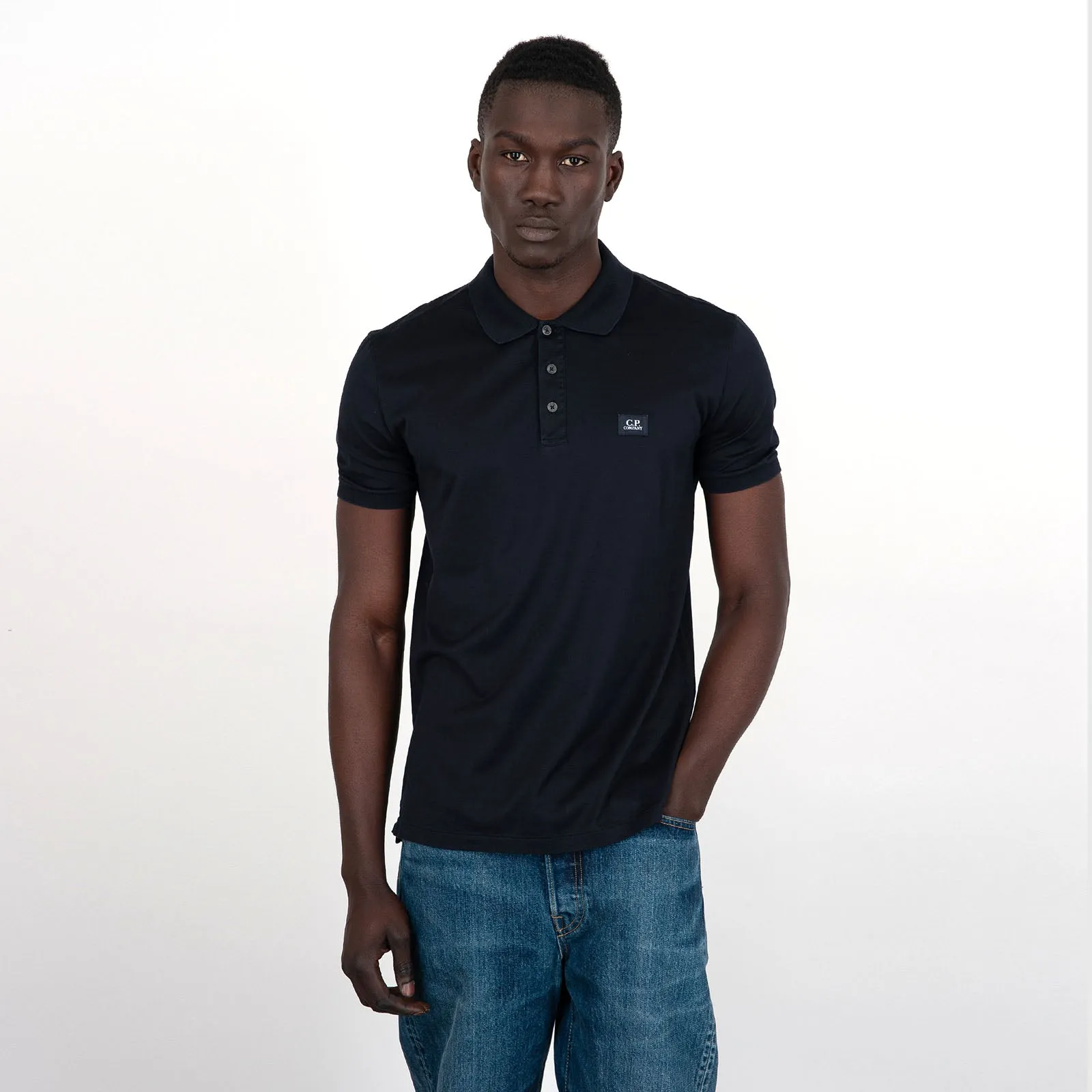 C.P. Company Dark Blue 70-2 Cotton Jersey Polo