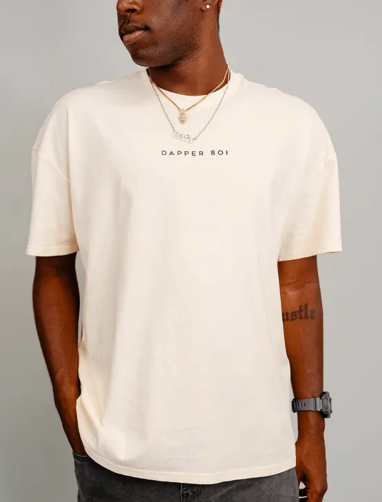 Cream Essential Drop Shoulder Tee