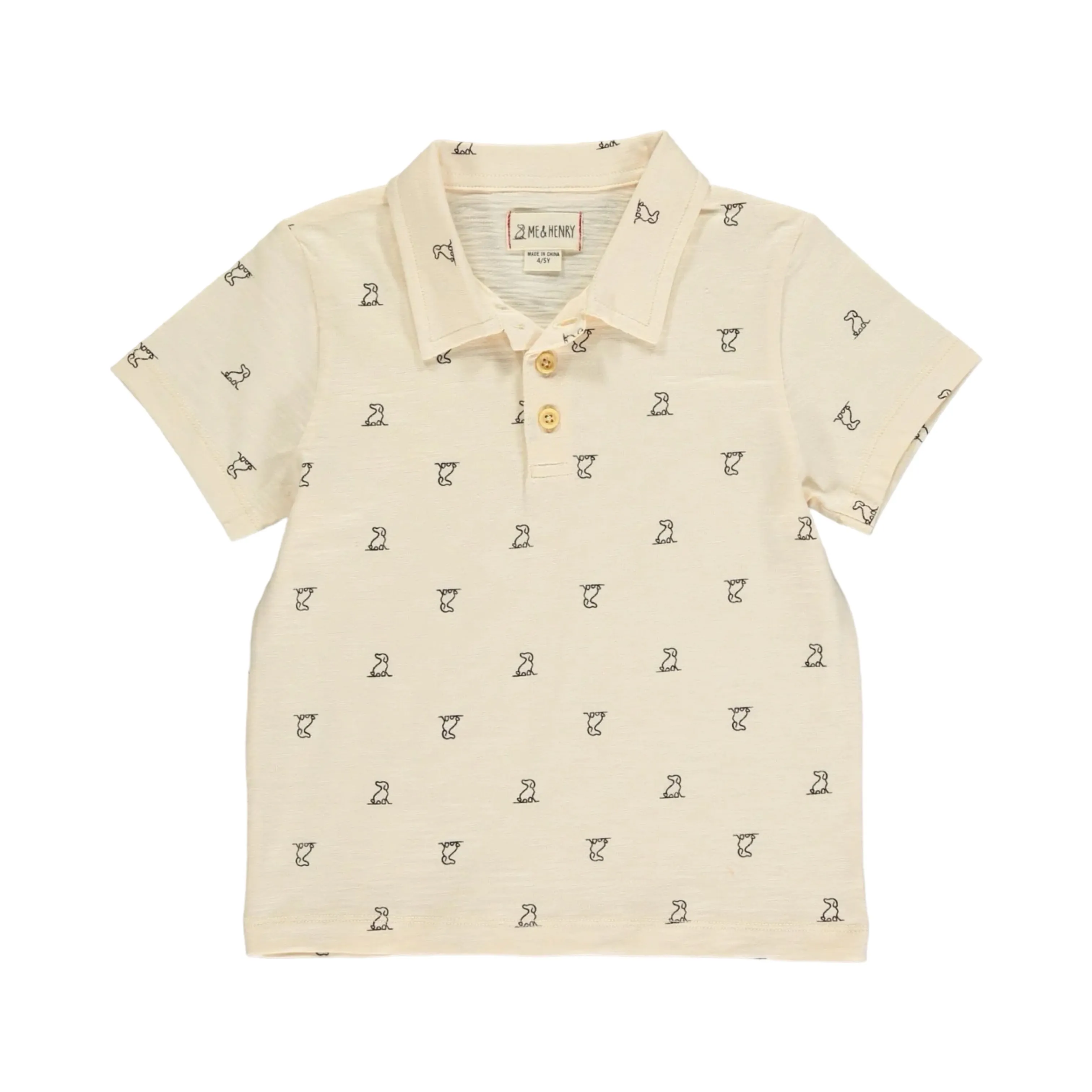 Cream Polo with Henry Print by Me & Henry