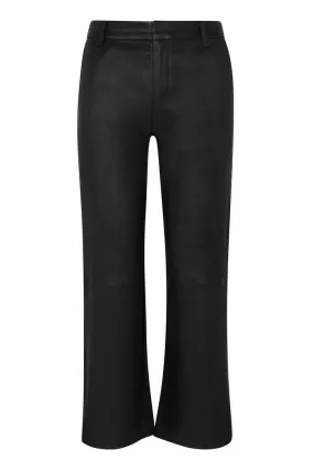 Cropped Baggy Leather Trousers