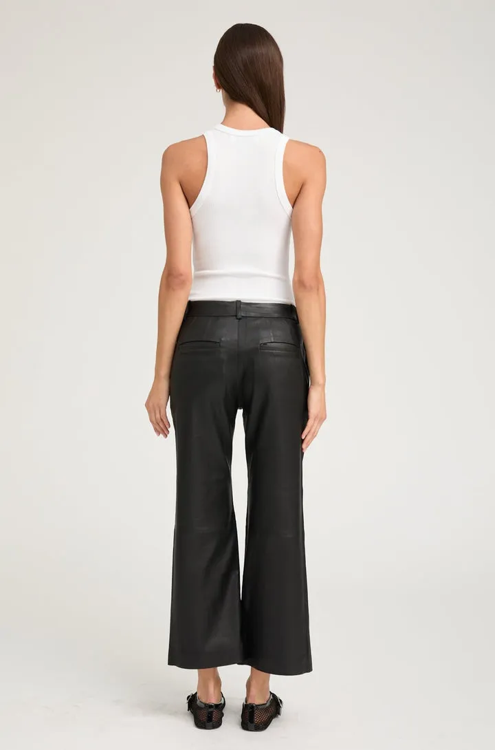 Cropped Baggy Leather Trousers