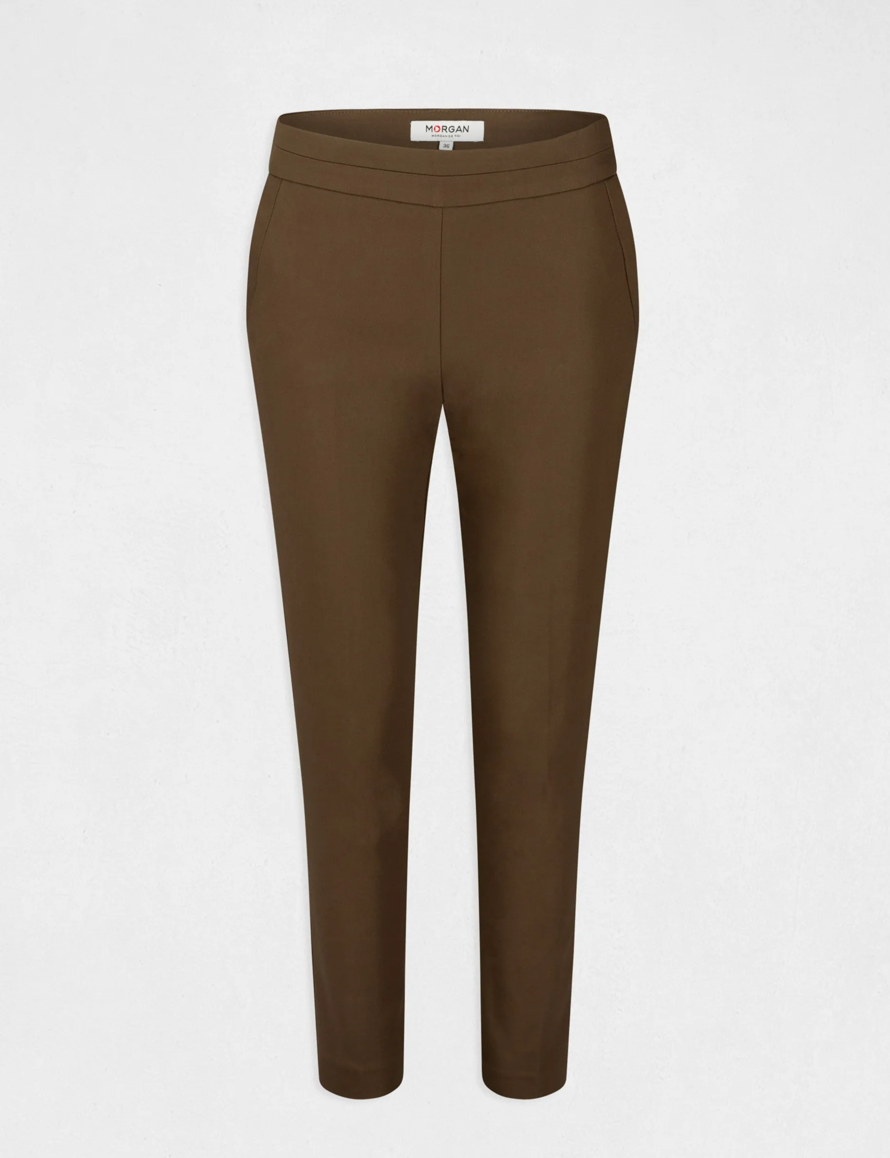 Cropped cigarette trousers khaki green women