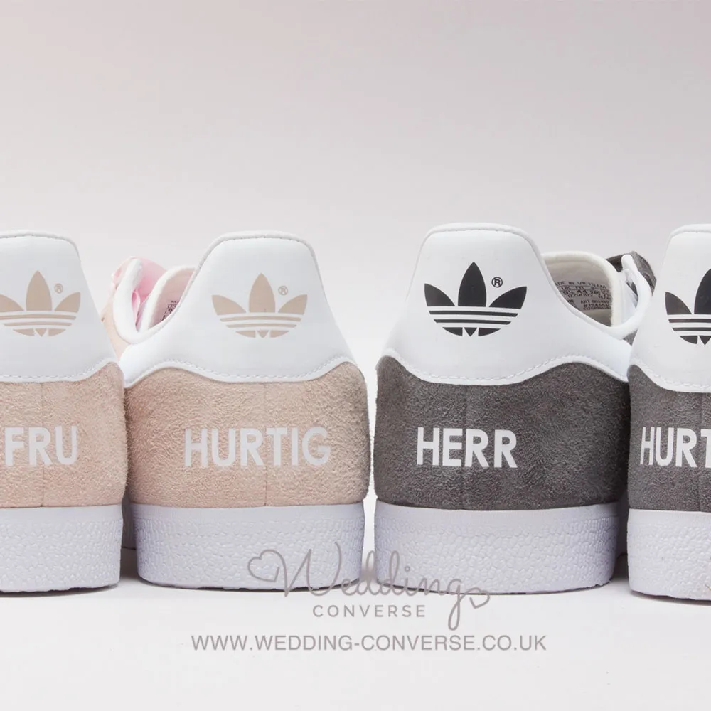 Custom Adidas Wedding Trainers Gazelle (Add your text to the heels)