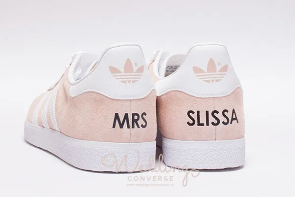 Custom Adidas Wedding Trainers Gazelle (Add your text to the heels)