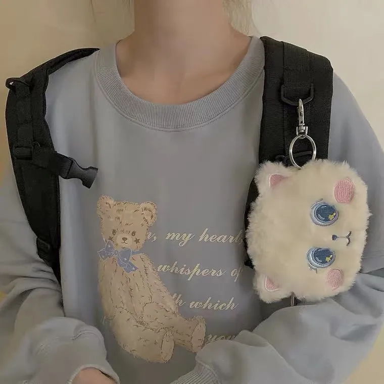 BY46666 CUTE BLUE BEAR SWEATSHIRT