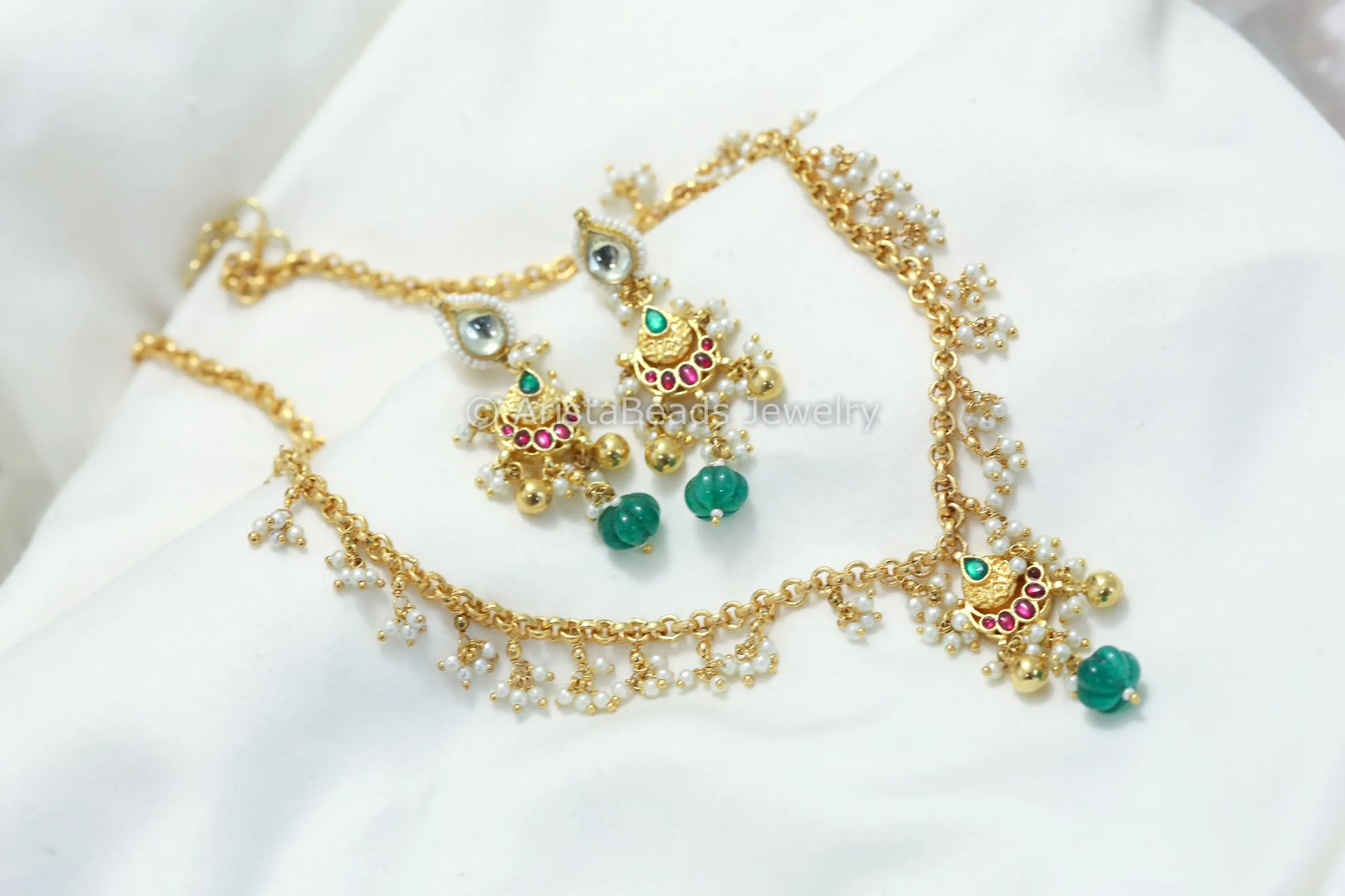 Dainty Pachi Kundan Necklace Set (ABJ-N101-42)