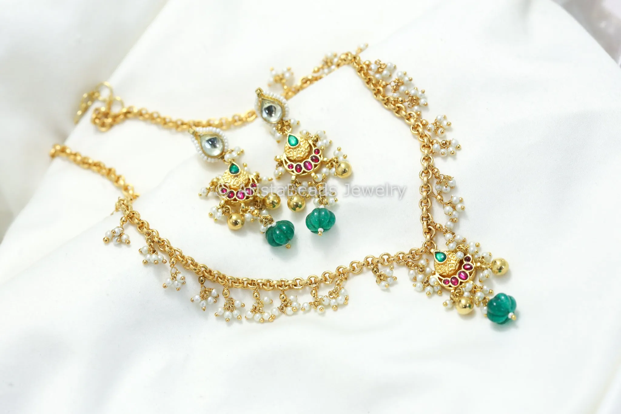 Dainty Pachi Kundan Necklace Set (ABJ-N101-42)