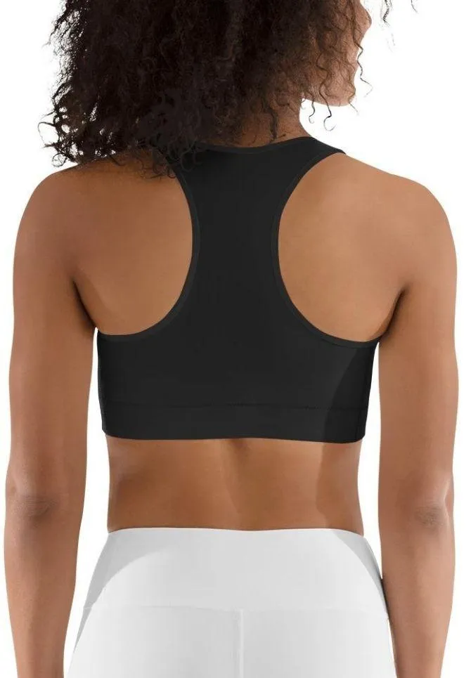 Dark Charcoal Black Sports Bra