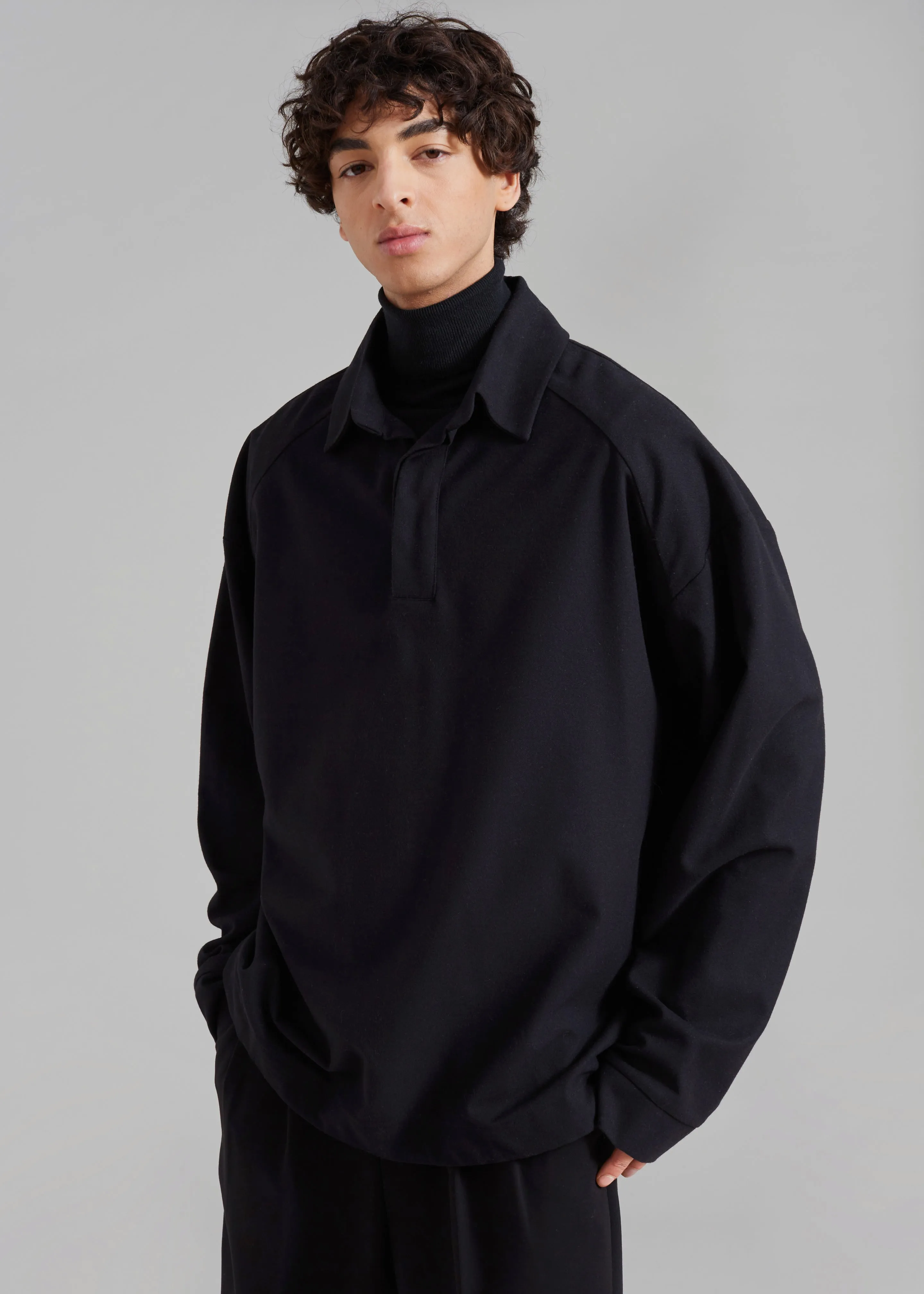 Dennis Drawstring Polo - Black