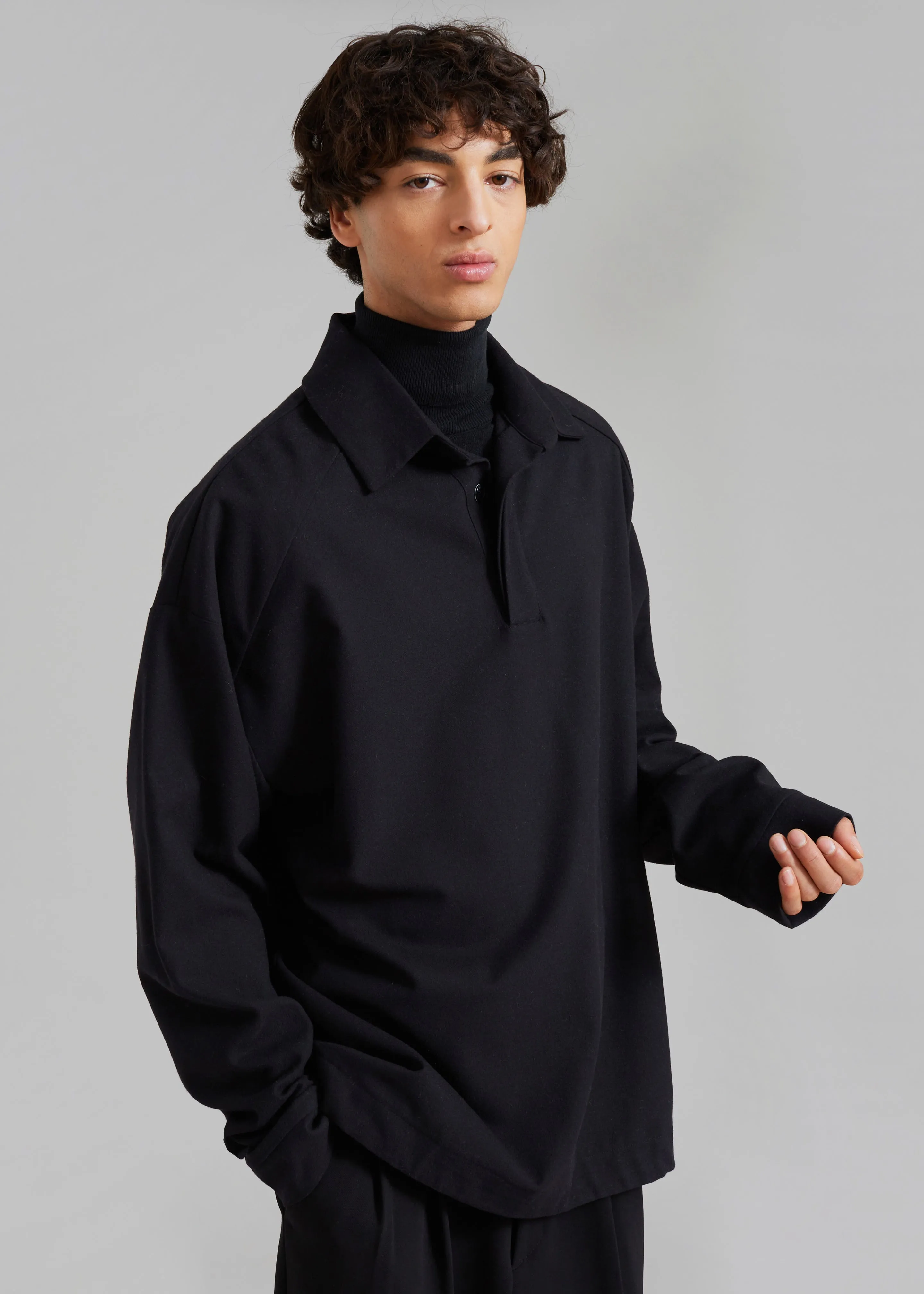 Dennis Drawstring Polo - Black