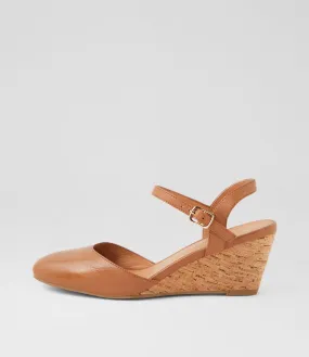 DIANA FERRARI Leisal Dark Tan Cork Leather Heels