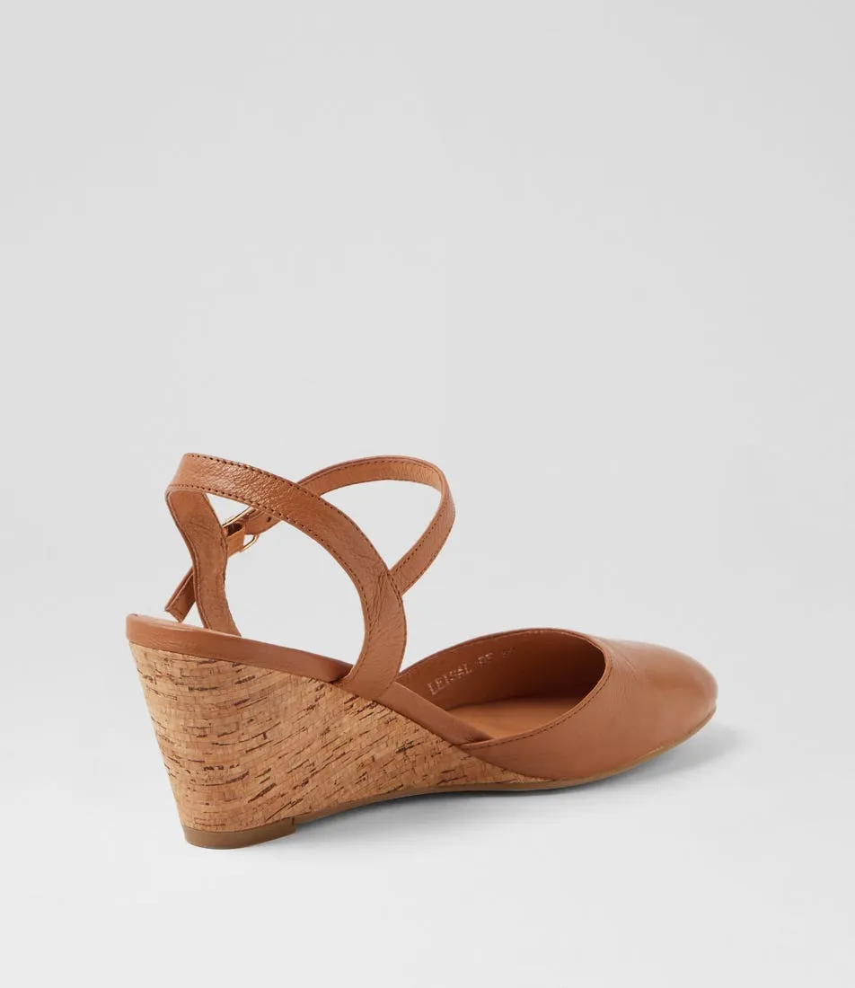 DIANA FERRARI Leisal Dark Tan Cork Leather Heels