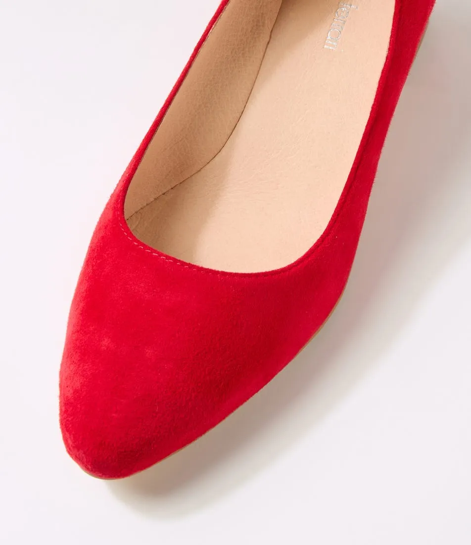 DIANA FERRARI Oledia Red Gloss Suede Heels