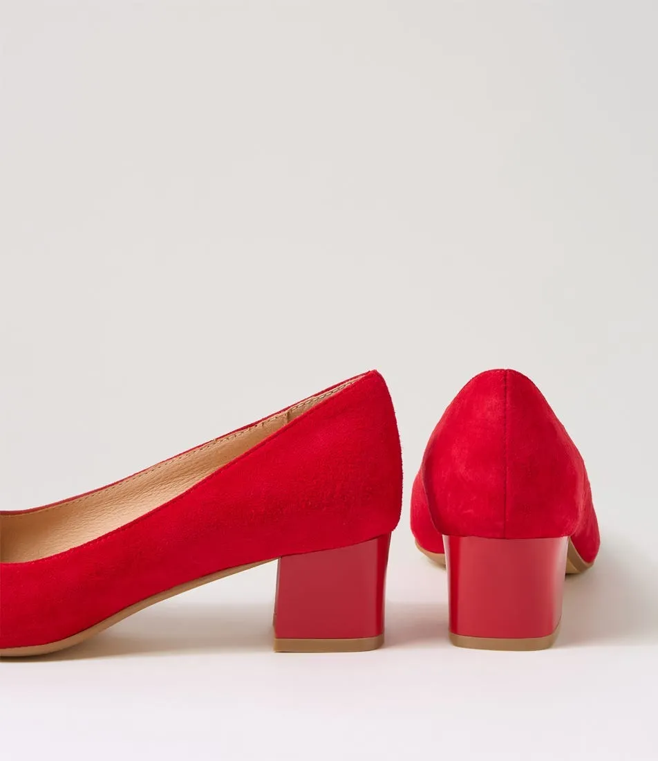 DIANA FERRARI Oledia Red Gloss Suede Heels