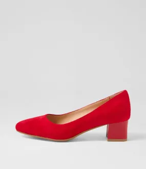 DIANA FERRARI Oledia Red Gloss Suede Heels