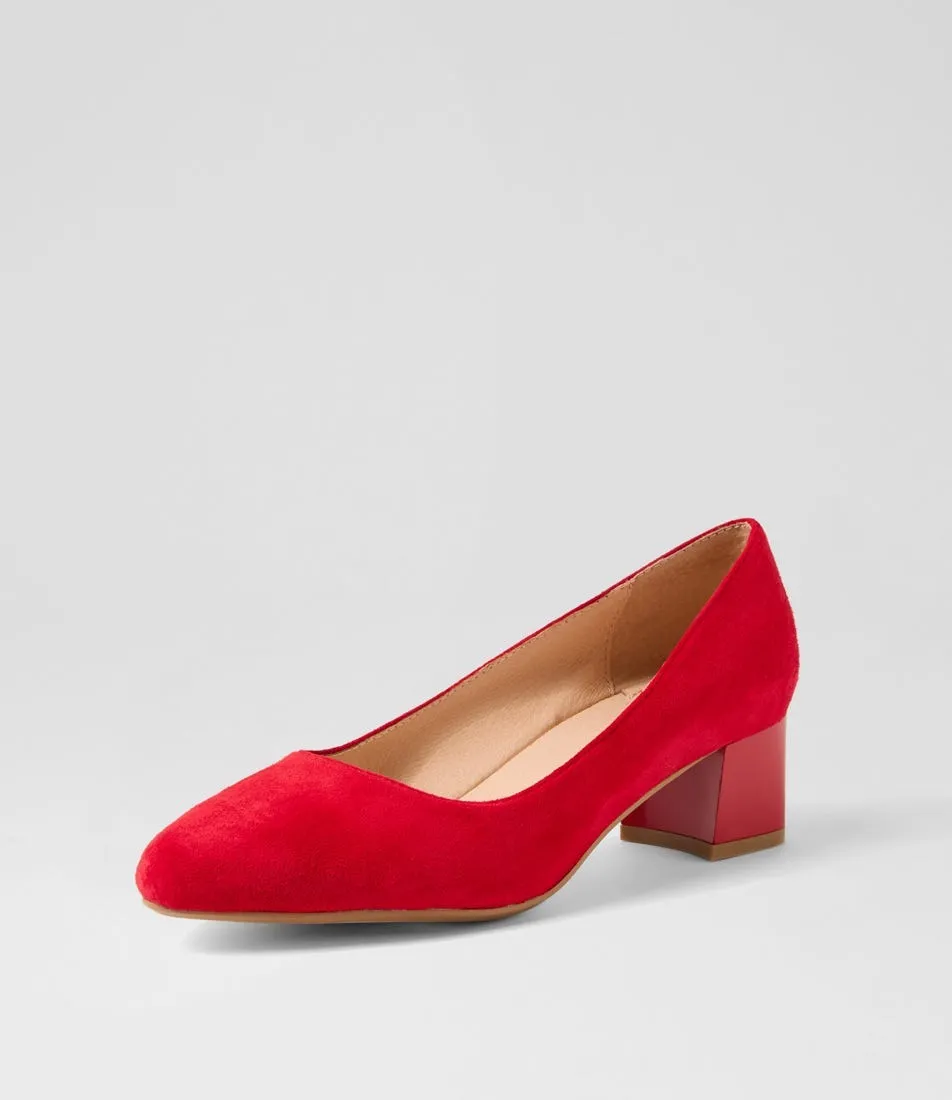 DIANA FERRARI Oledia Red Gloss Suede Heels