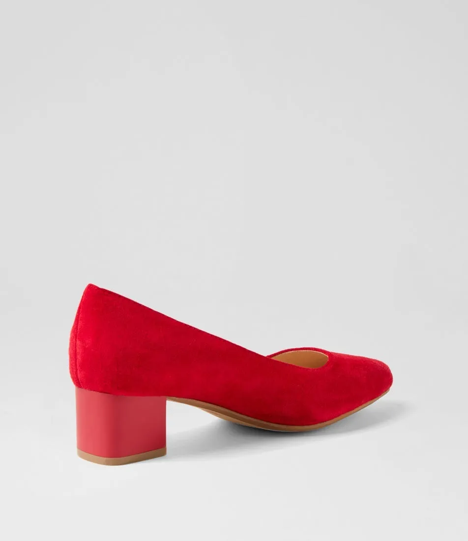 DIANA FERRARI Oledia Red Gloss Suede Heels