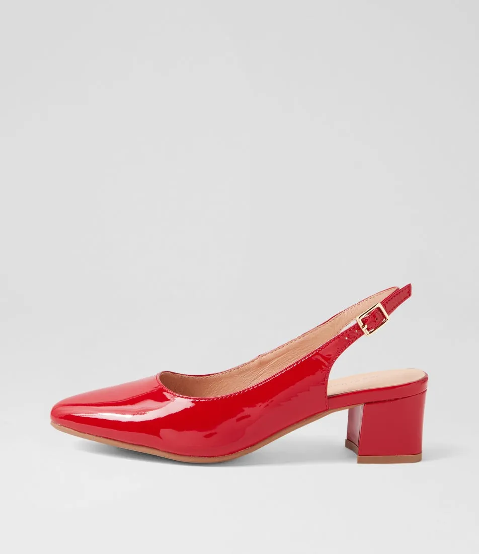 DIANA FERRARI Ollien Red Patent Leather Heels