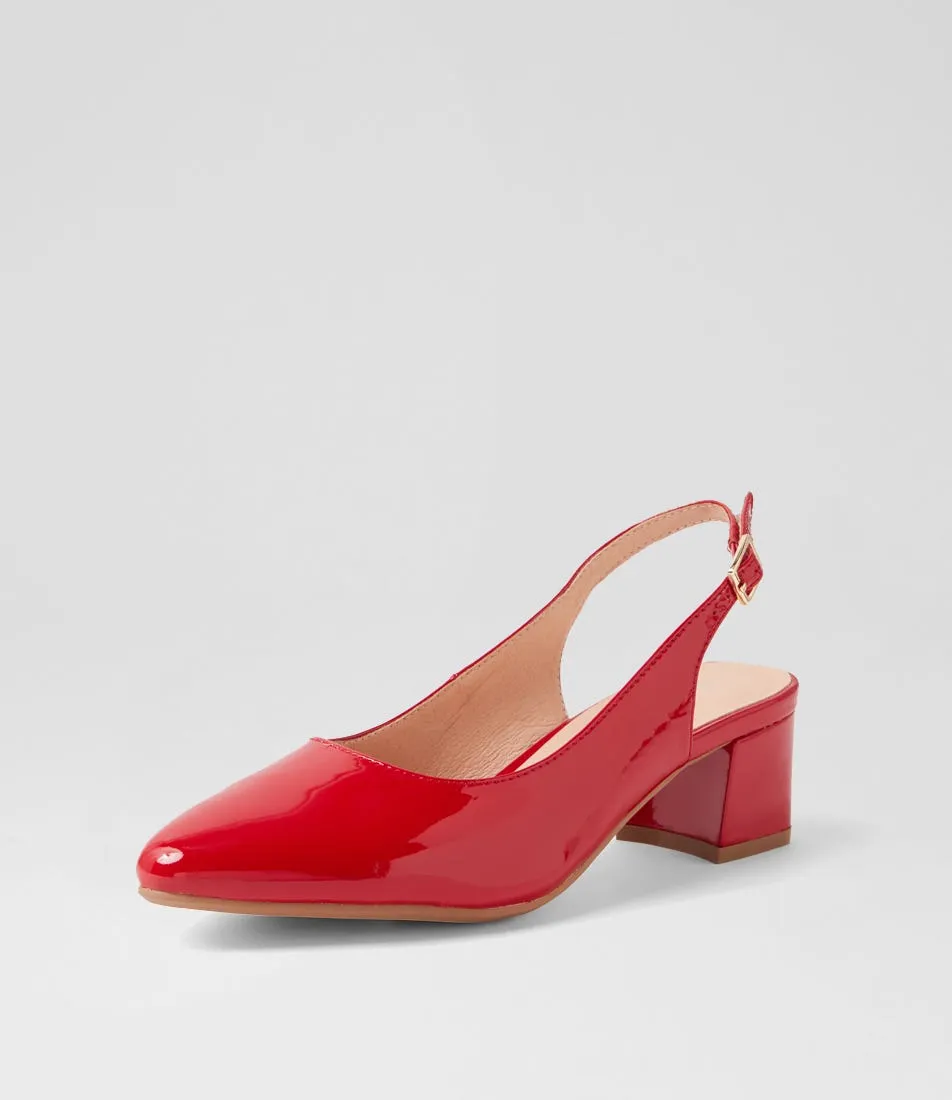 DIANA FERRARI Ollien Red Patent Leather Heels