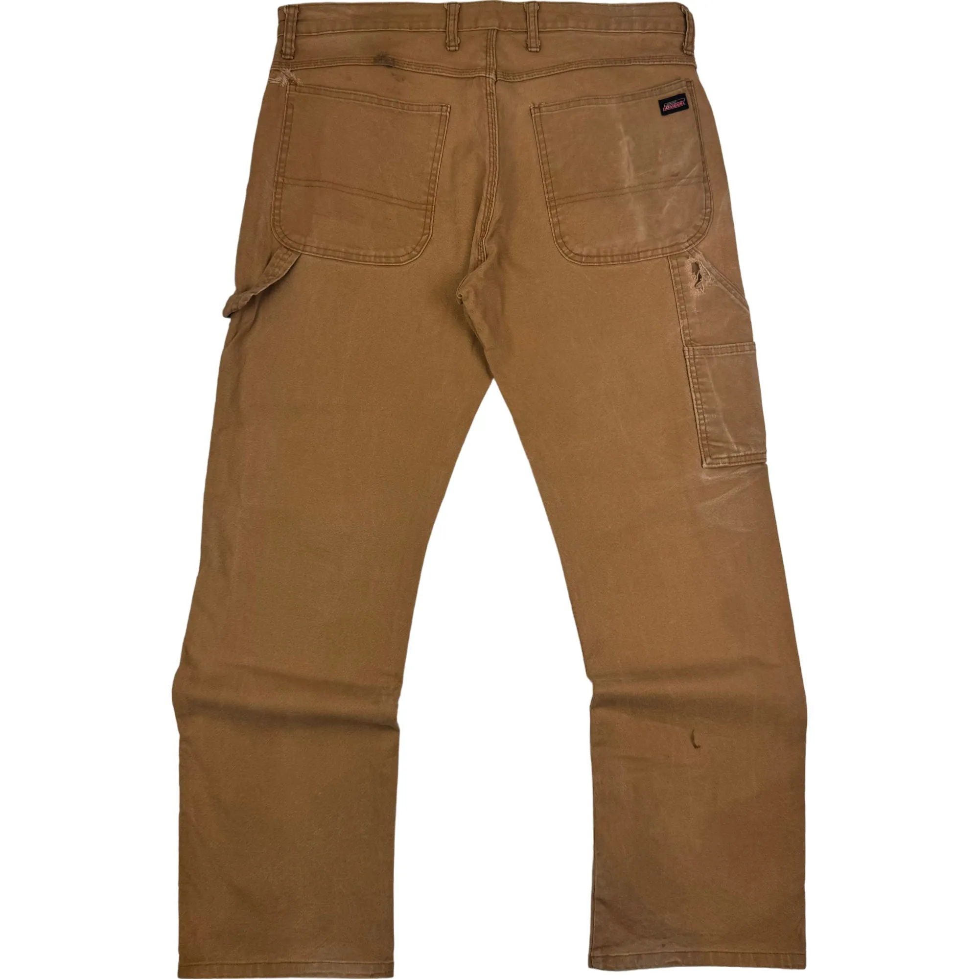 Dickies Distressed Workwear Carpenter Trousers Brown