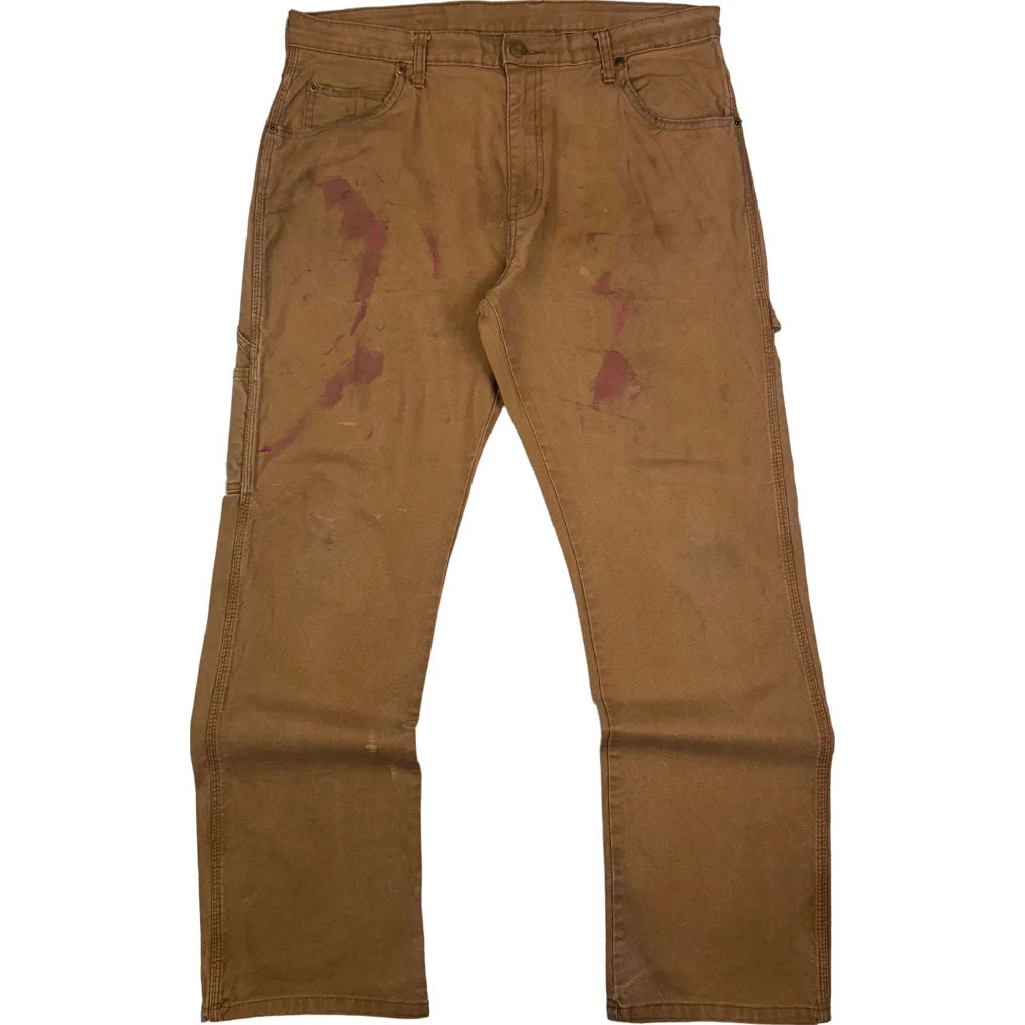 Dickies Distressed Workwear Carpenter Trousers Brown