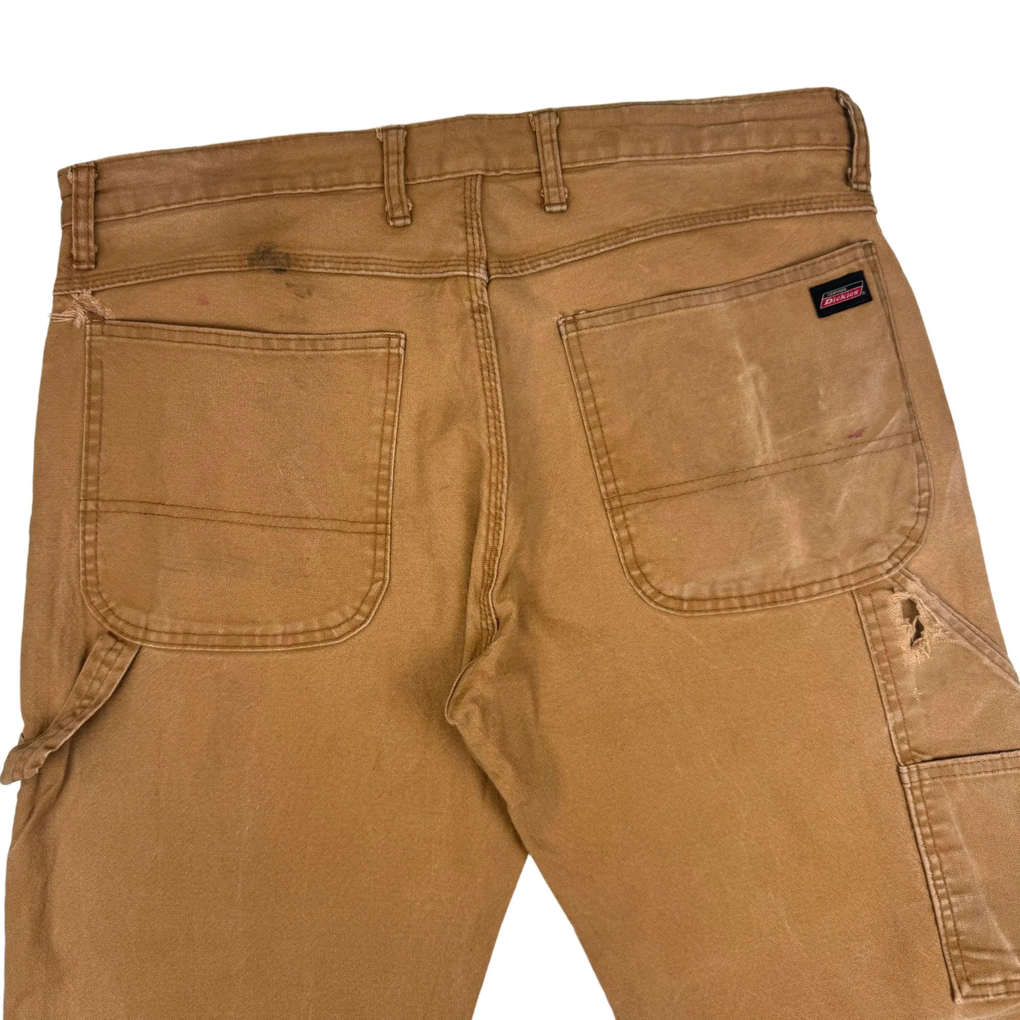 Dickies Distressed Workwear Carpenter Trousers Brown