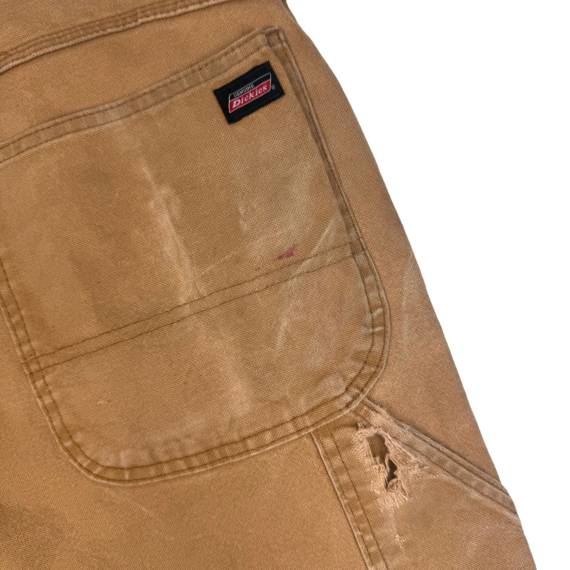 Dickies Distressed Workwear Carpenter Trousers Brown