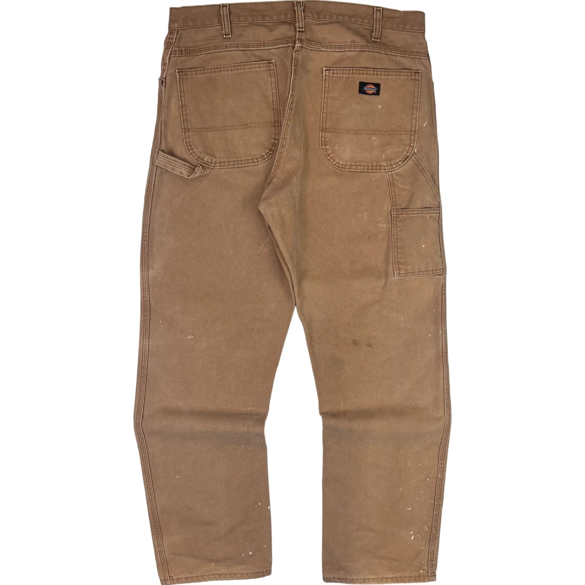 Dickies Paint Splattered Workwear Carpenter Trousers Brown