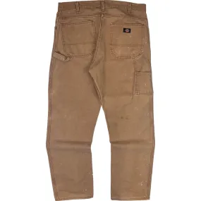 Dickies Paint Splattered Workwear Carpenter Trousers Brown