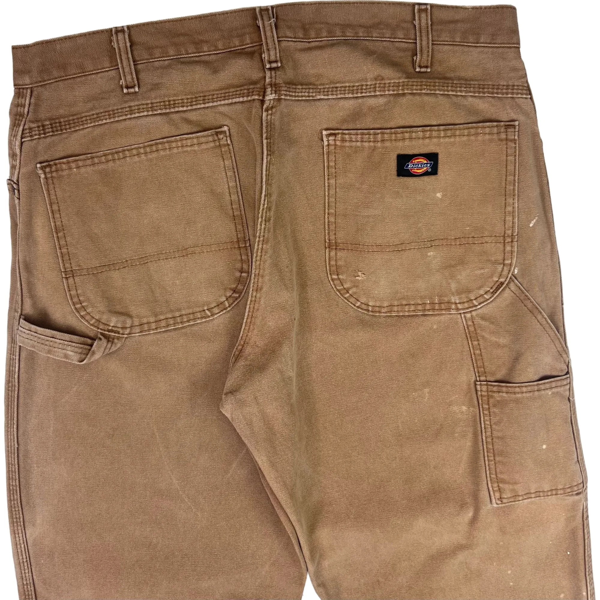 Dickies Paint Splattered Workwear Carpenter Trousers Brown