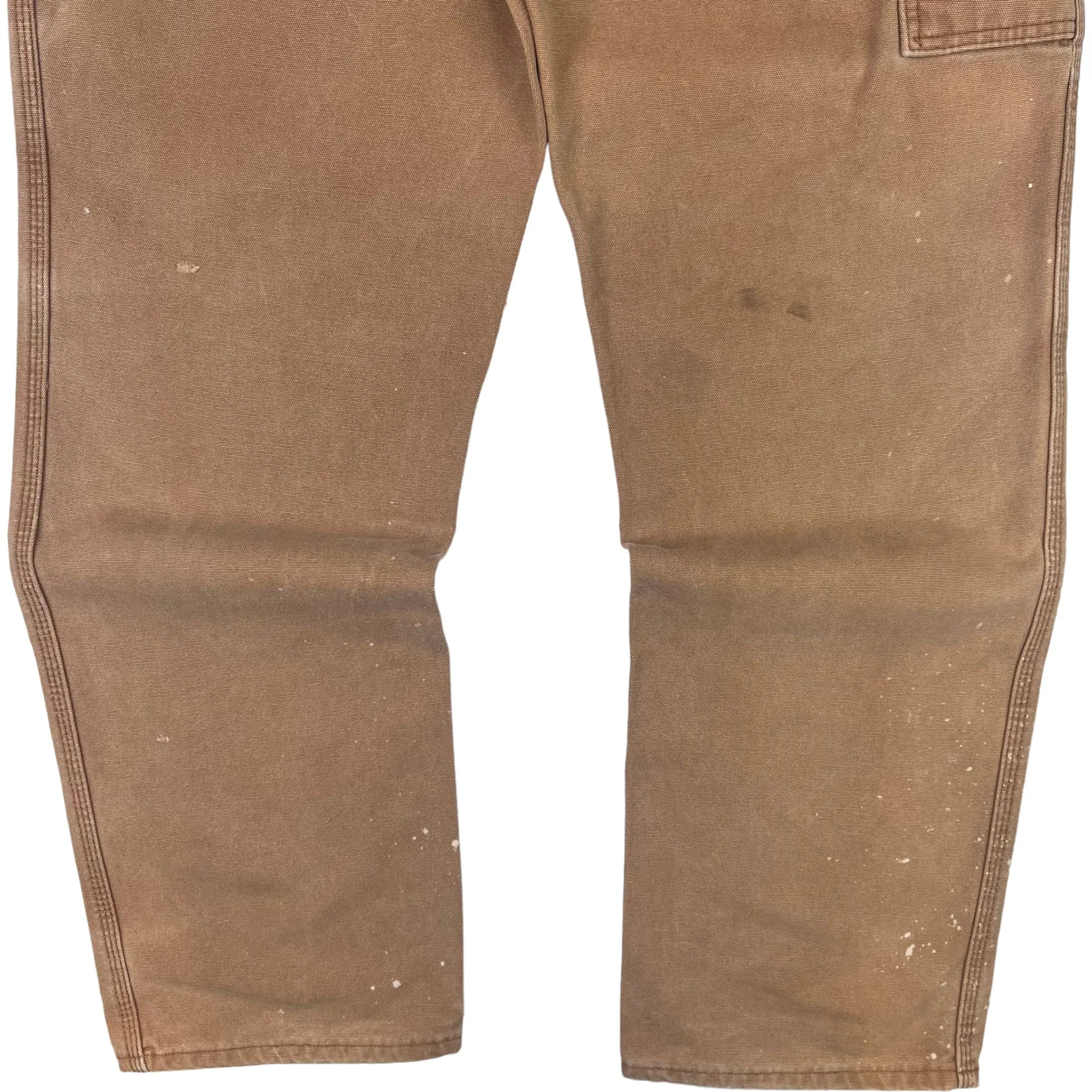 Dickies Paint Splattered Workwear Carpenter Trousers Brown