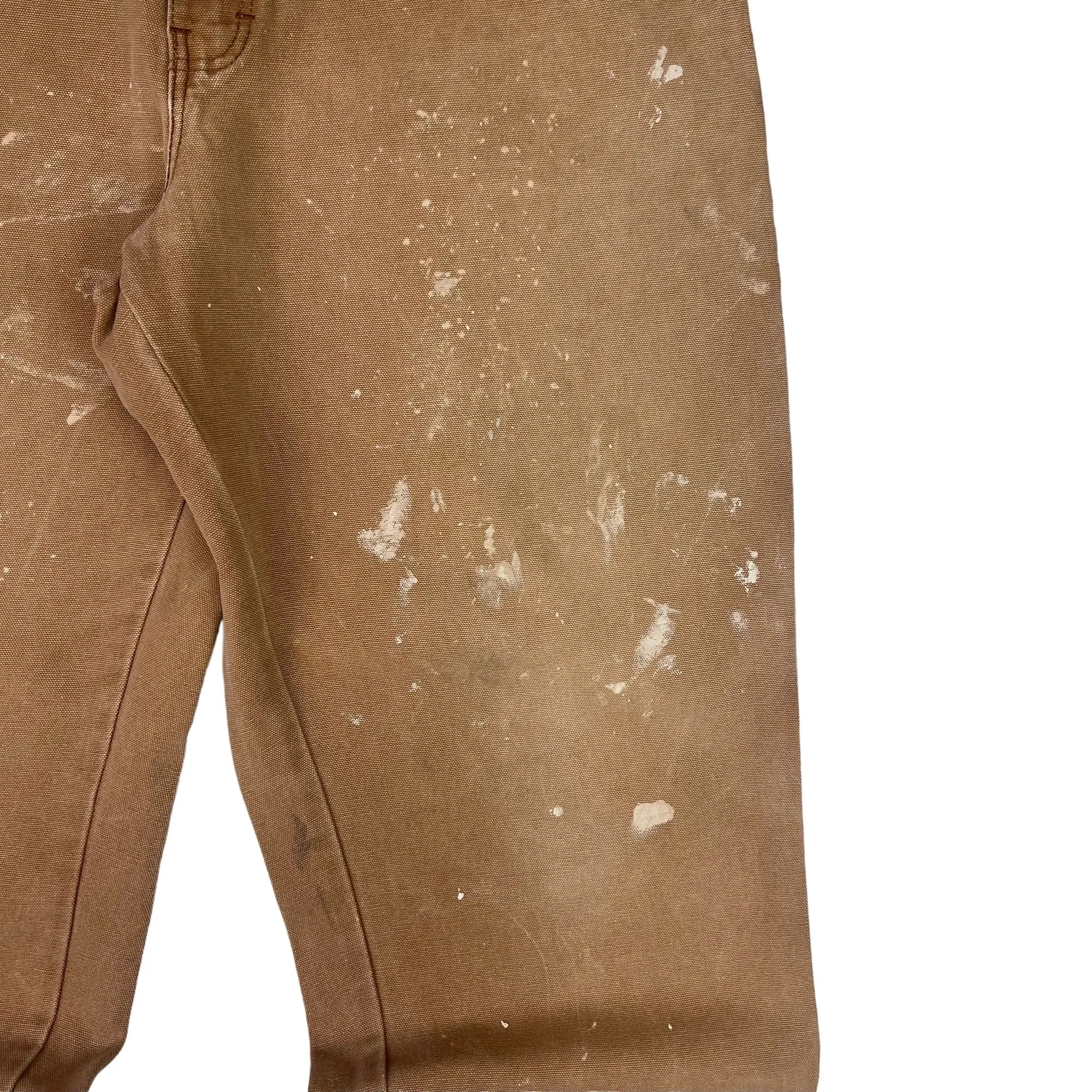 Dickies Paint Splattered Workwear Carpenter Trousers Brown