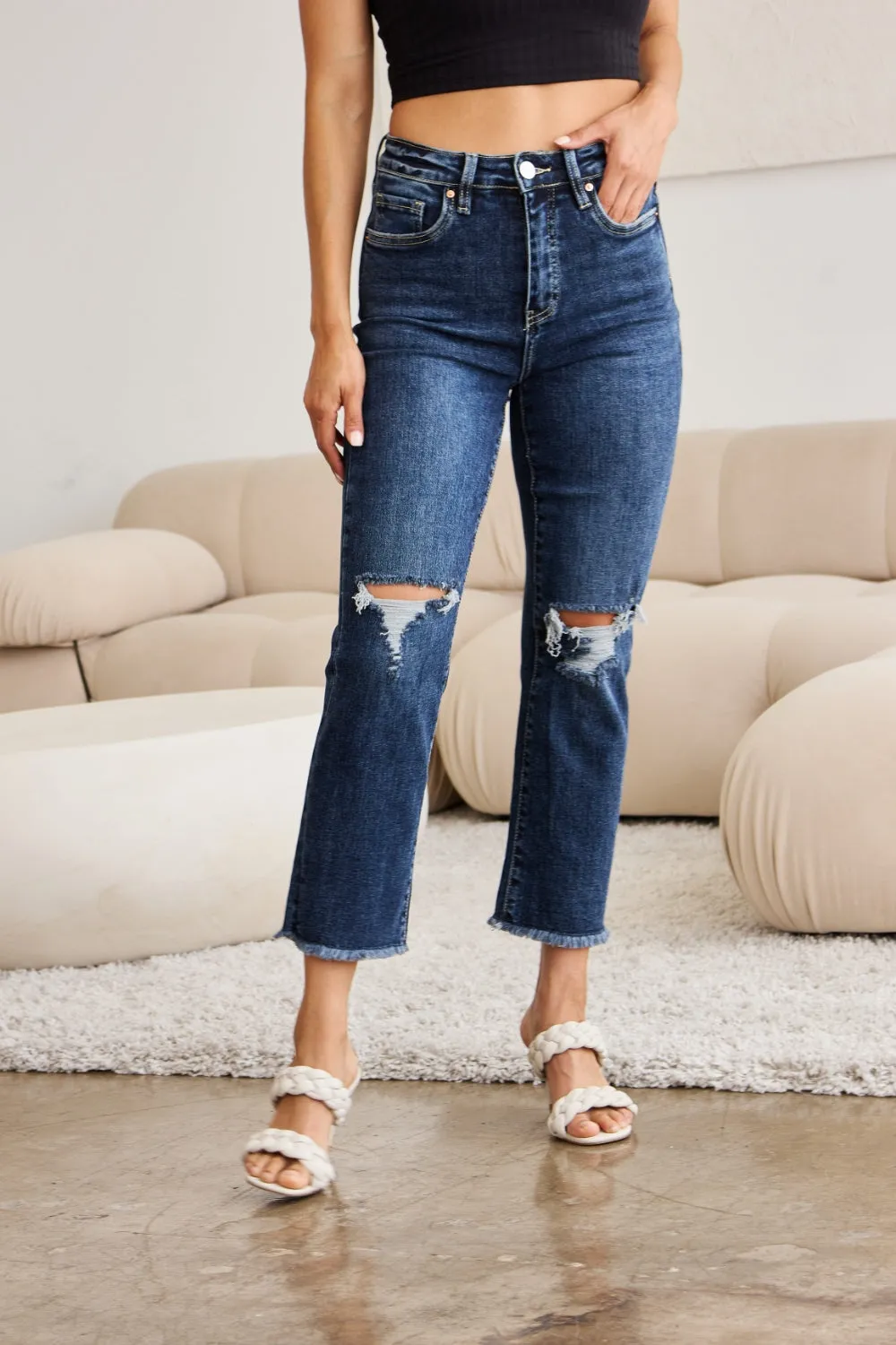 RFM High Waist Distressed Jeans