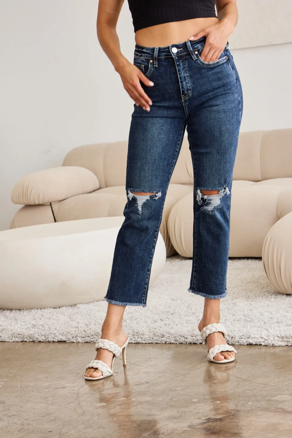 RFM High Waist Distressed Jeans