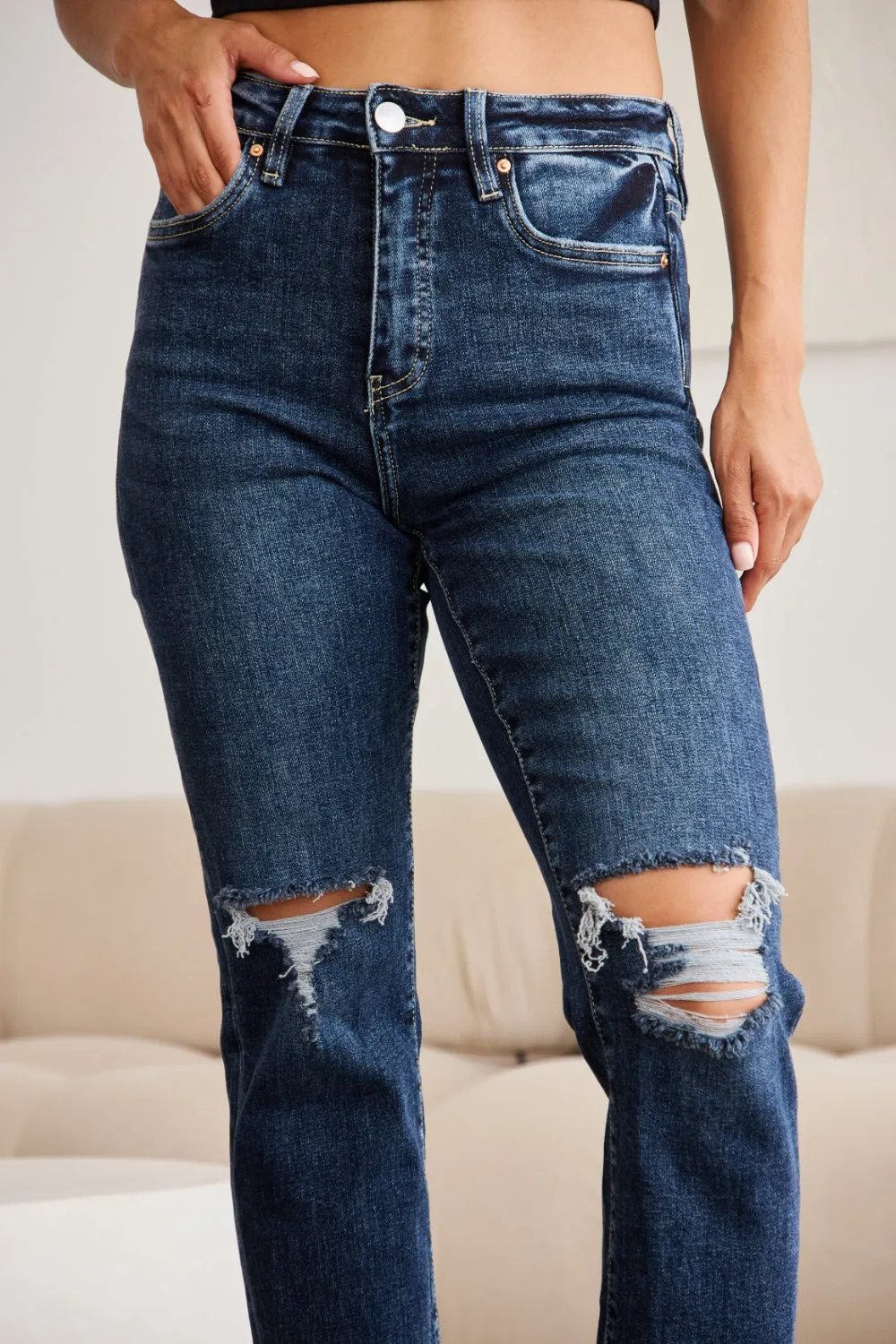 RFM High Waist Distressed Jeans