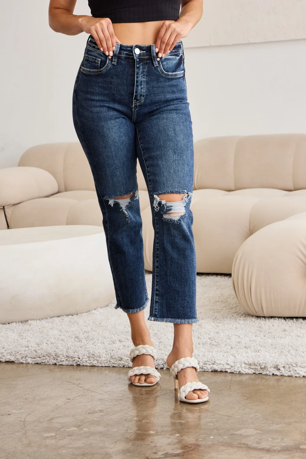 RFM High Waist Distressed Jeans