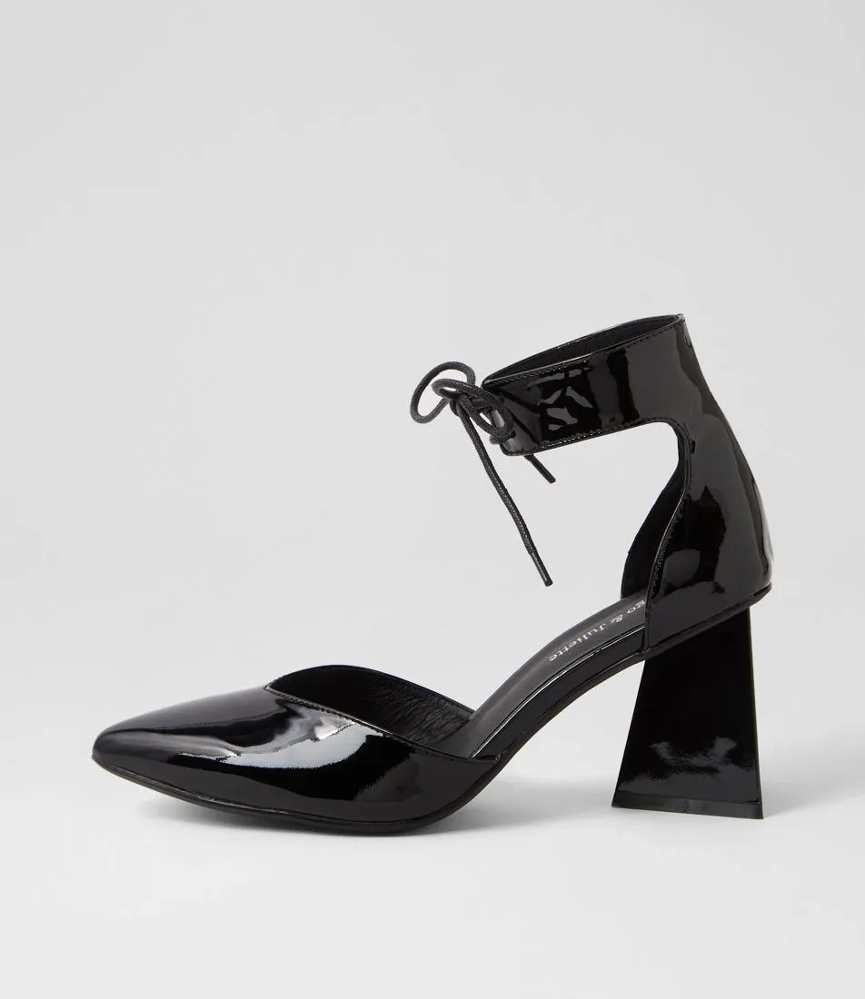 DJANGO & JULIETTE Hitany Black Patent Leather Heels