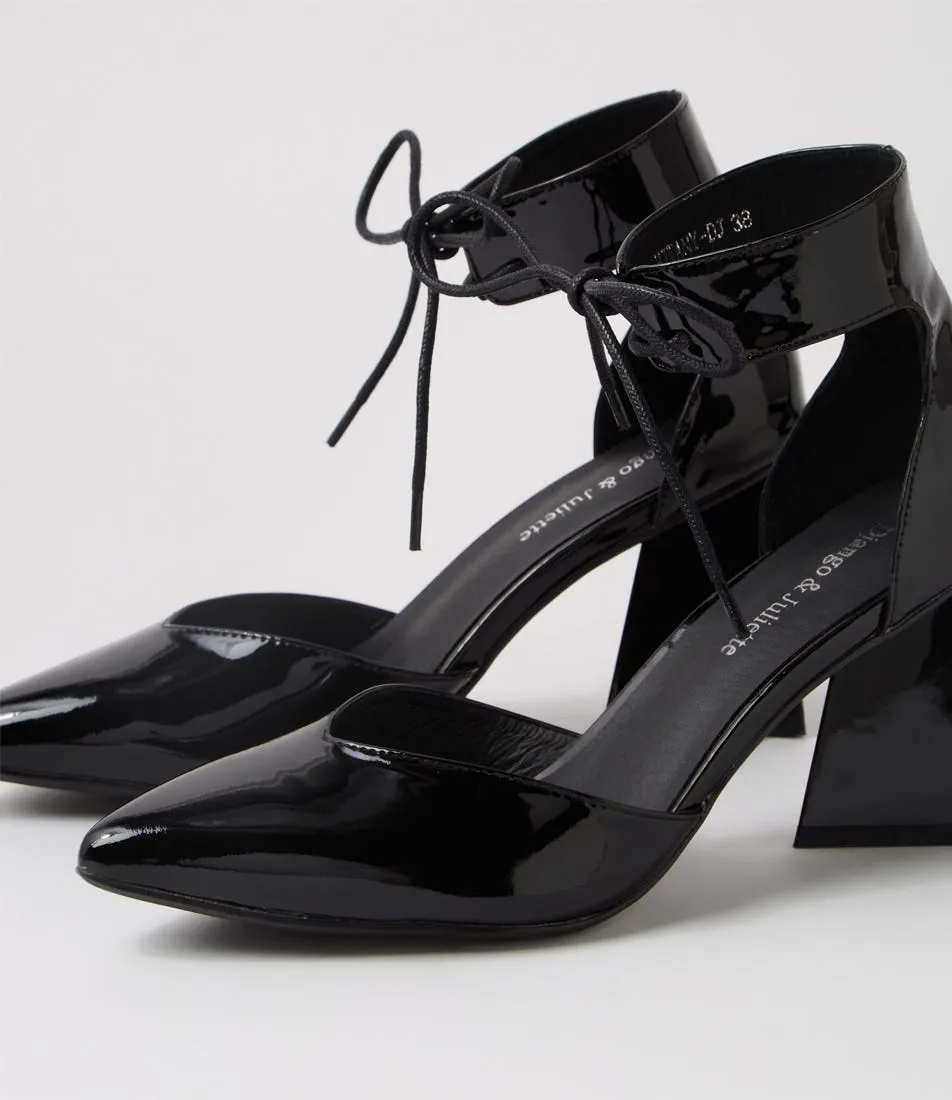 DJANGO & JULIETTE Hitany Black Patent Leather Heels