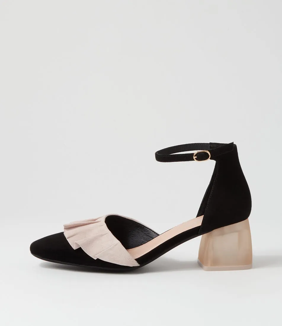 DJANGO & JULIETTE Makiko Black Nude Mary Jane Heels